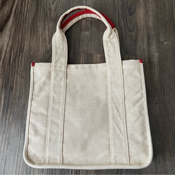 Prada Authentic Canvas Tote with Red Leather Trim - Picture 3 of 16